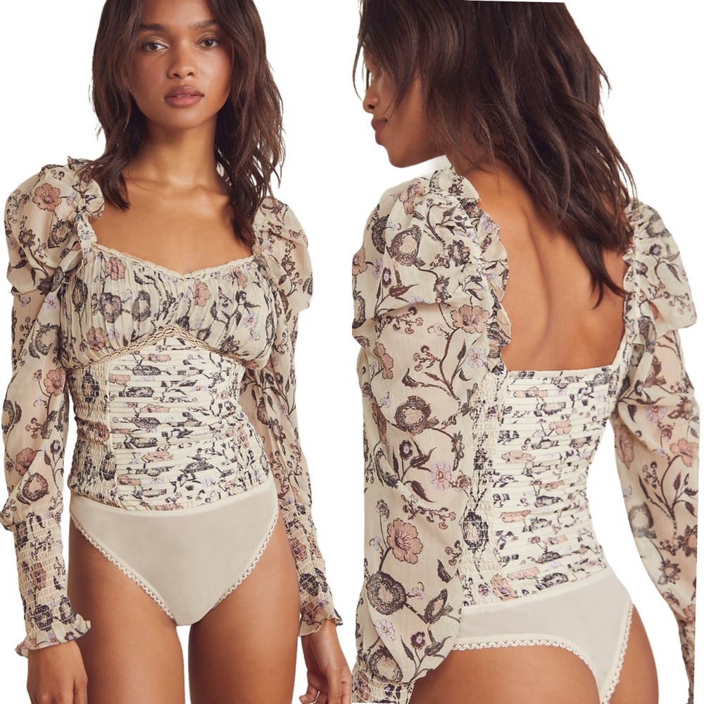 Free People Floral Bodysuit NWT